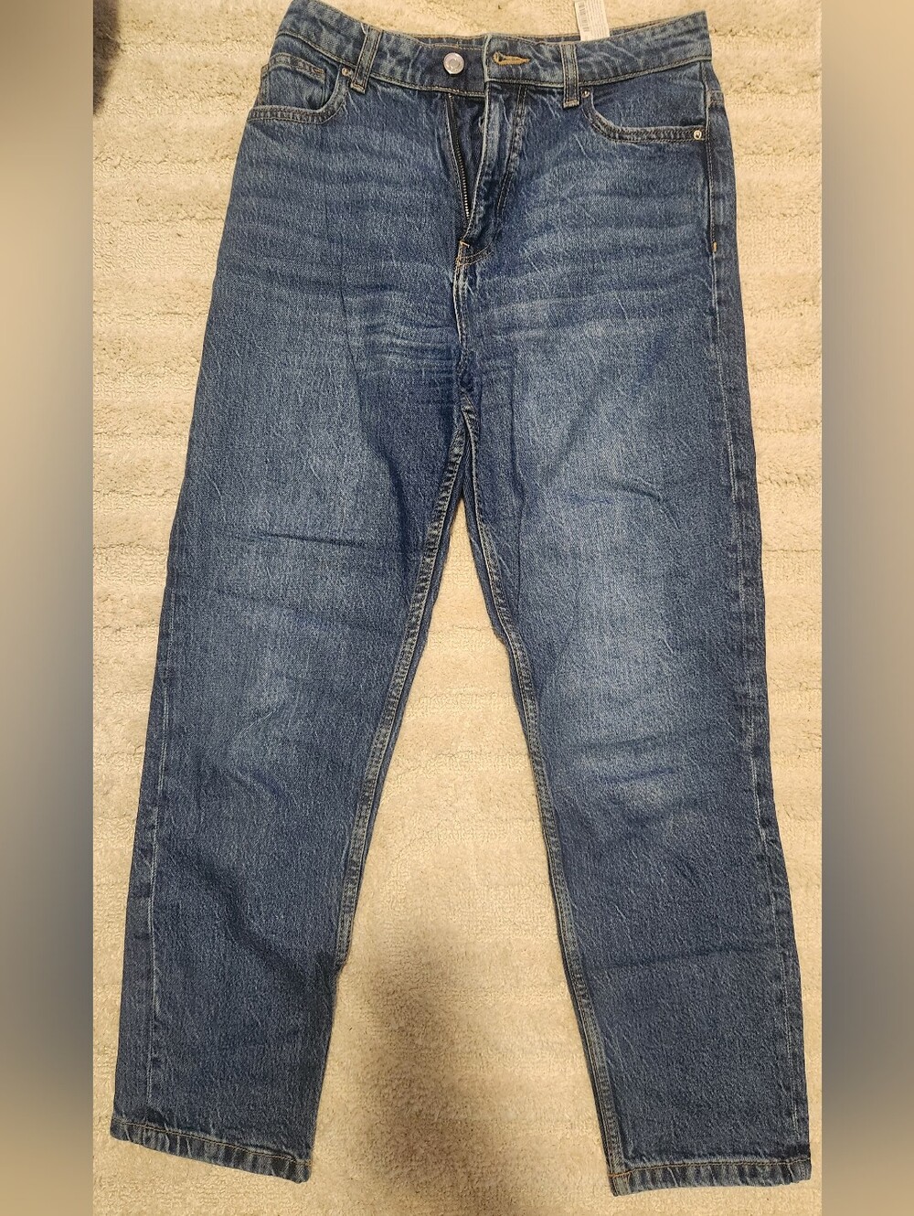 Zara Straight Leg Jeans — Dark Blue Denim